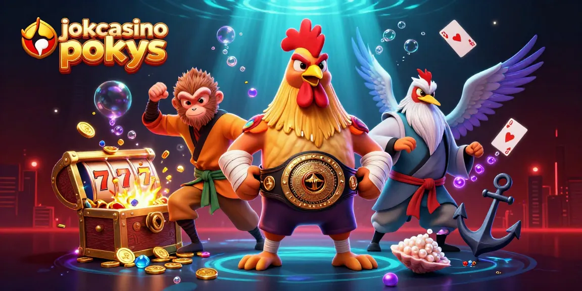 Engage with jokacasino pokies through a vibrant 3D illustration featuring gaming characters and elements.