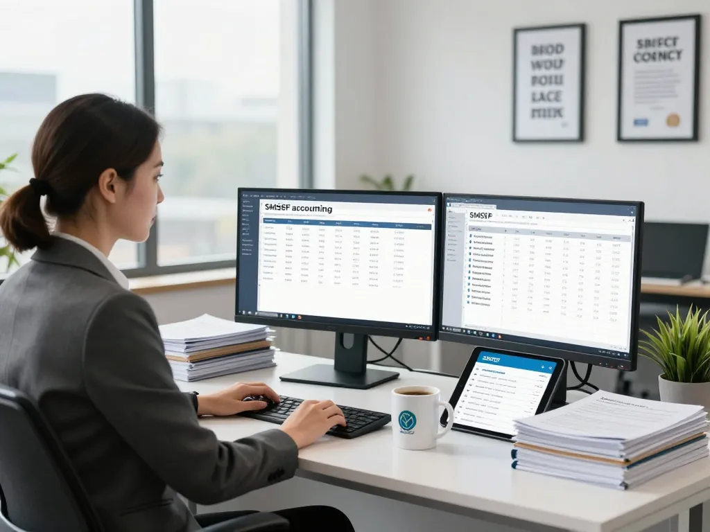 SMSF Accountants at work in a modern office, showcasing professionalism and expertise in financial management.