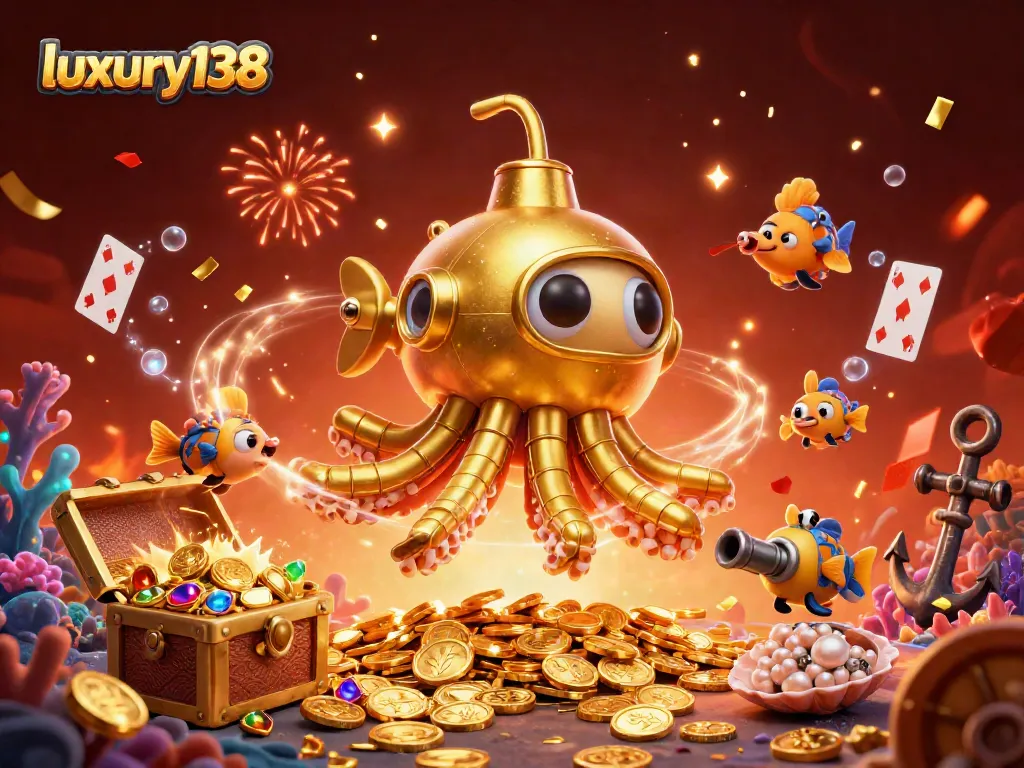 Engage with luxury138 through thrilling gameplay in an underwater casino world filled with gold and excitement.