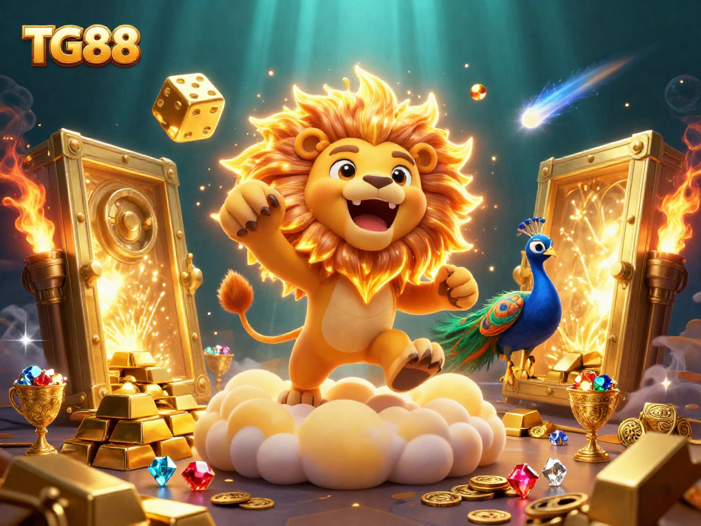 Engage with TG88's thrilling casino experience and vibrant games through a captivating 3D scene.
