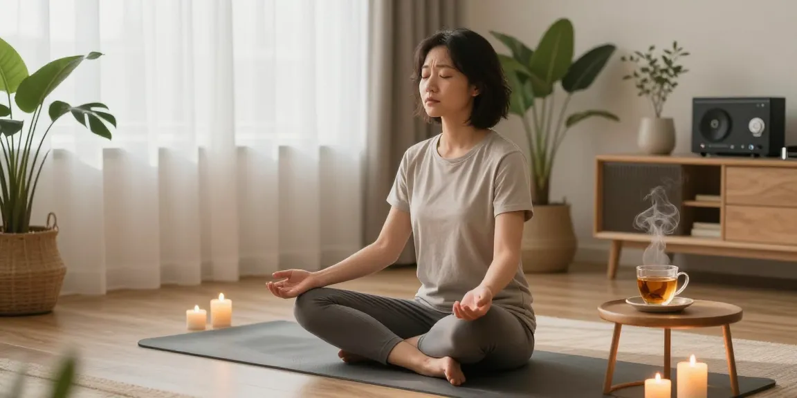 Understanding what does anxiety stomach pain feel like in a tranquil home setting promoting relaxation.