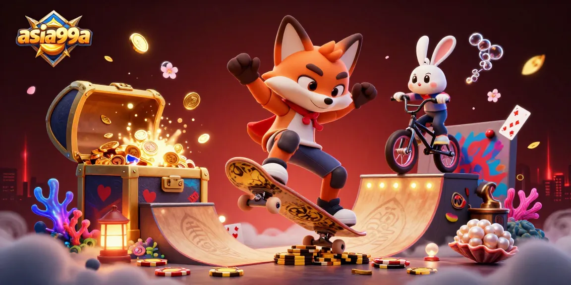 Join the excitement at asia99a with vibrant casino-themed 3D illustrations showcasing gaming fun.