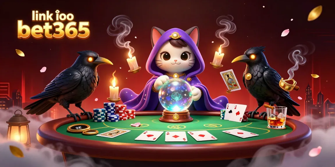 Experience the thrill of gaming with link vào bet365, featuring a vibrant 3D illustration of fortune tellers and poker elements.