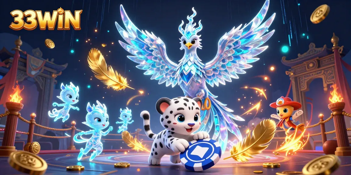 Experience thrilling gameplay at 33WIN with dynamic ice-themed characters and vibrant casino elements.