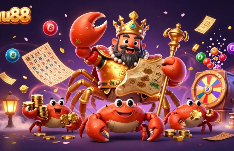 Experience nohu88 in a vibrant 3D casino illustration with dynamic lottery and gaming elements.