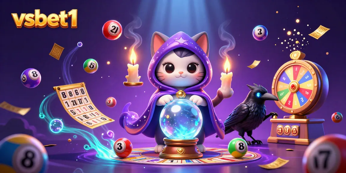 Engage with vsbet1's vibrant lottery game scene featuring interactive elements and mystic characters