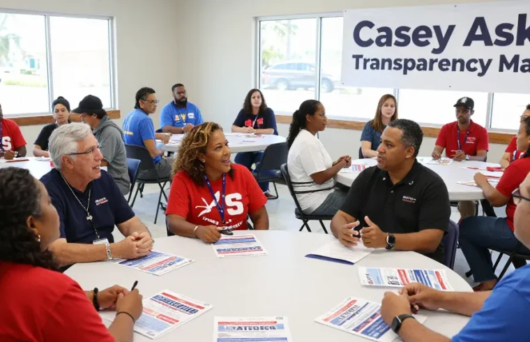Casey Askar community forum showcasing transparency in FL-22 elections.