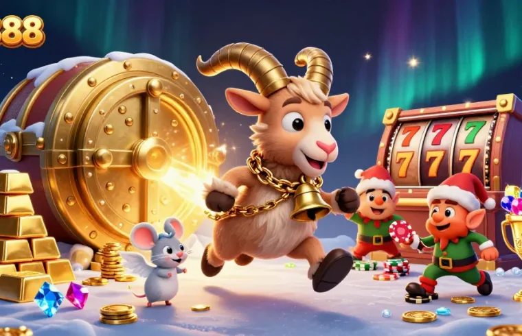 Experience thrilling action at qs888 with lively characters in a vibrant casino scene.